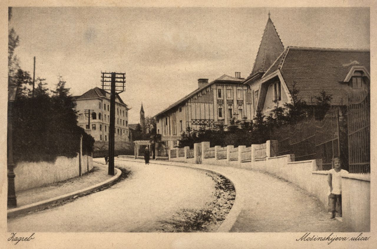 Ulica Adolfa pl. Mošinskoga, gradonačelnika Zagreba 1892-1904. godine (današnja ulica Vladimira Nazora), oko 1920. godine